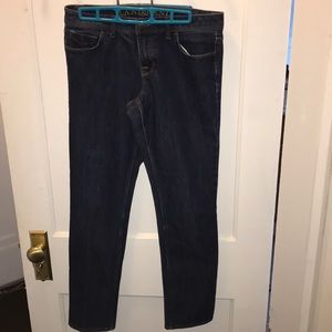 Lands End dark wash straight leg/skinny jeans